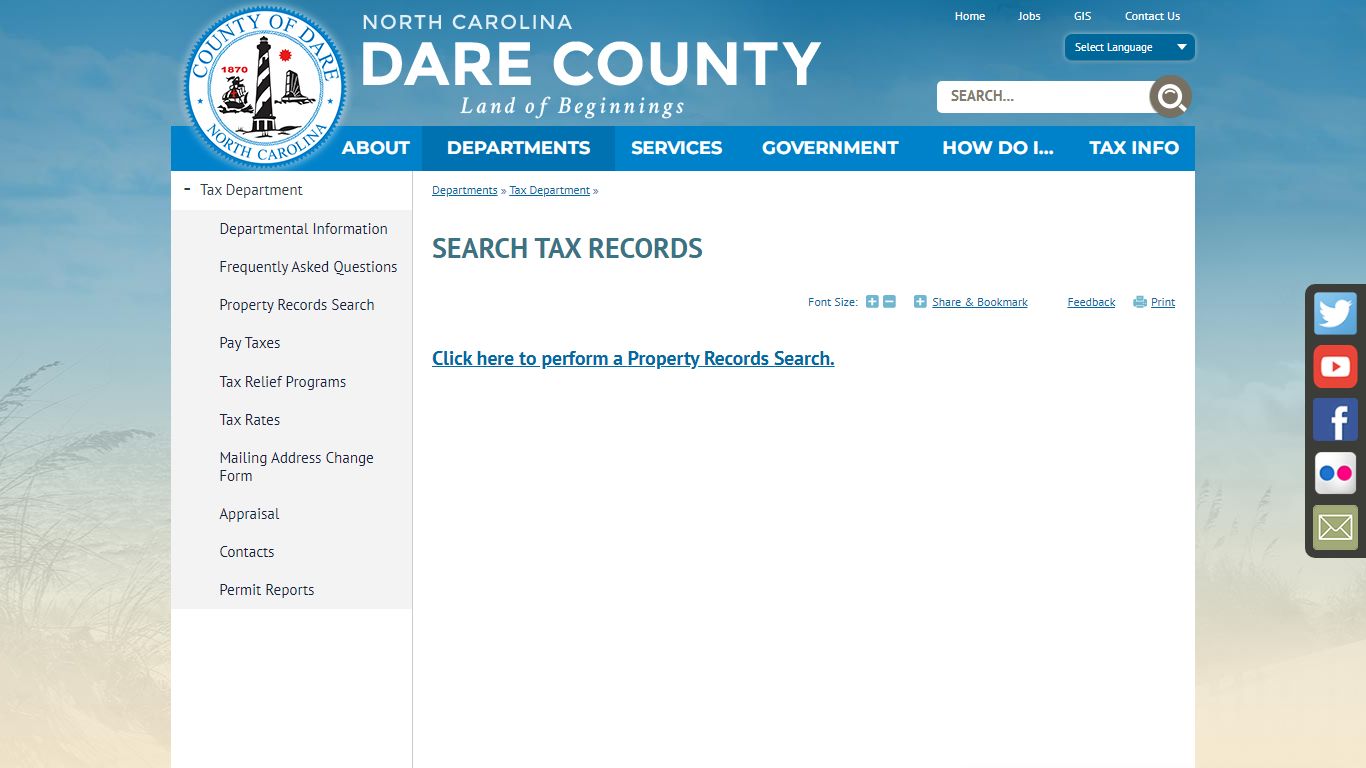 Search Tax Records | Dare County, NC - Dare County, North Carolina